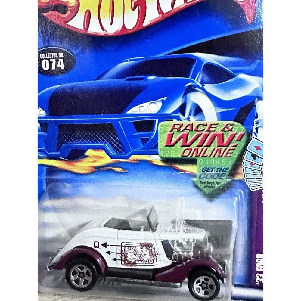 Hot Wheels '33 Ford- Queen Collector No. 074 New On Card 5 Spoke Rims H85